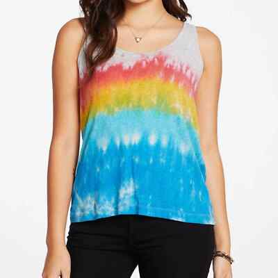 Chaser Rainbow Dip Dye Tank Top Size Large Brand New-image