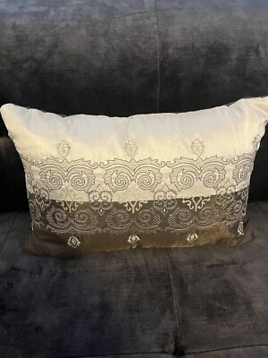 Madison Park Accent Pillow Brown Tan Two Tone 15” Rectangle Beautiful Pillow-image