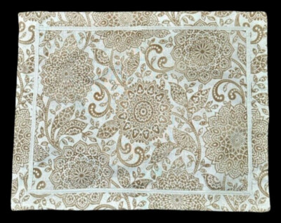 One (1) Madison Park Signature Tan and Cream Floral Pillow Sham 23.5 x 29.5 Inch-image