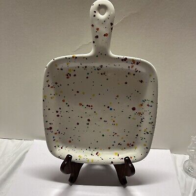 Vintage 1970’s Retro Charcuterie Serving Plate Splatter Home Studio Pottery-image