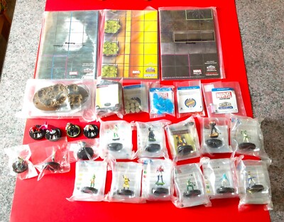 Marvel Heroclix Mixed Lot of Figures and Accessories Wolverine Deadpool-image