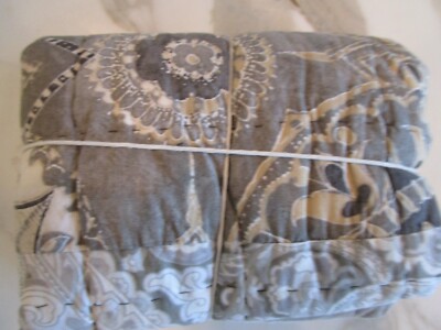  Pottery Barn Mackenna Patchwork Cotton Sham Euro gray  New wo tag-image