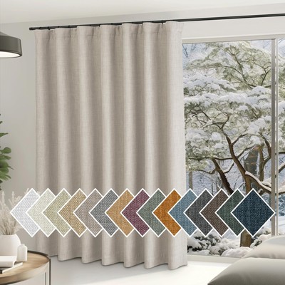 NICETOWN Room Darkening Patio Curtains for Sliding Door Hook Belt/Rod Pocket/...-image