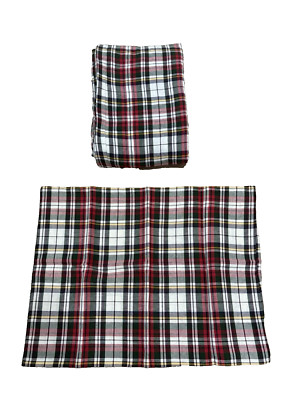 Pottery Barn*Denver Plaid*Linen/Cotton Duvet Cover*Full/Queen & 1 Sham-image