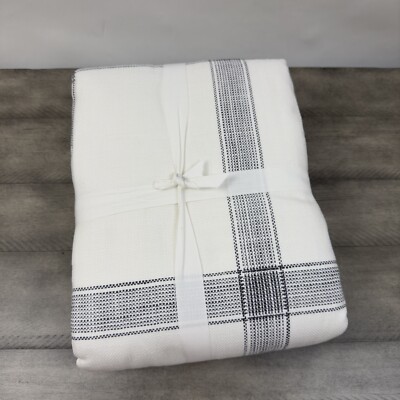 Pottery Barn Windowpane Duvet Cover King/Cal. King Charcoal Snow White NWOT-image