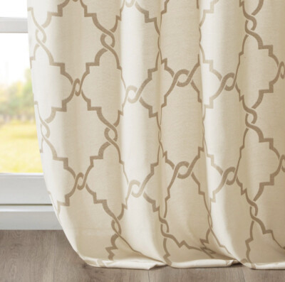⚜ Madison Park Fretwork Print Grommet Top Window Curtain 50
