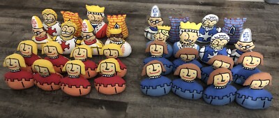 Pottery Barn Chess Set Plush 32 Piece Complete Bean Bag Queen King Kids Nice-image
