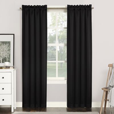 Sun Zero Easton Energy Saving Blackout Rod Pocket Curtain Panel, 40