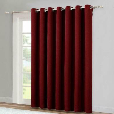 Window Blinds Light Filtering Curtain Patio Glass Slide Door Burgundy Red 100x84-image