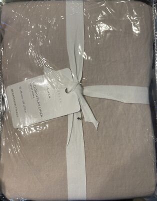 Pottery Barn Belgian Flax Linen Duvet Cover - Full/Queen F/Q - Rosewater - NEW-image