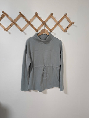 Dip Women's Long Sleeve Drawstring Waist Turtle Neck Sweater Sage Green - Size L-image