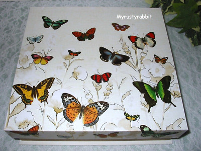 Punch Studio Butterfly Storage Keepsake Box Flip Top #14656 Medium 9-3/4