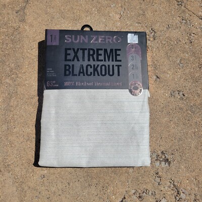 Sun Zero Blackout Curtains Pearl Extreme Blackout Panel 52x63 One New-image