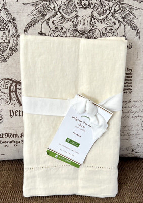 Pottery Barn Belgian Flax Linen 1 STANDARD SHAM - IVORY - NWT-image
