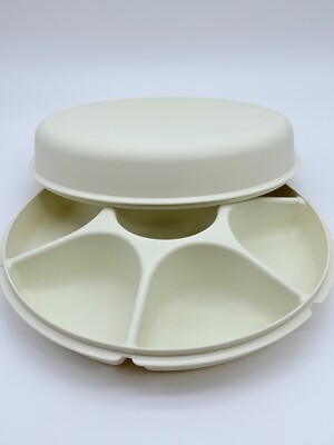 TUPPERWARE Serving Center 6-Part Divided Party Veggie Snack & Dip Tray 1665 1667-image