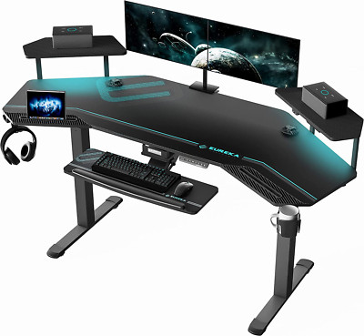 Gaming Desk, Standing Desk Keyboard Tray, 72