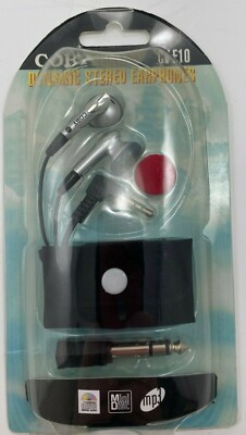 Coby CV-E10 Dynamic Stereo Earphones Y2K NEW Sealed Package Old Stock-image