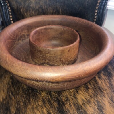 Vintage Teak Chip & Dip - 1 Piece-image