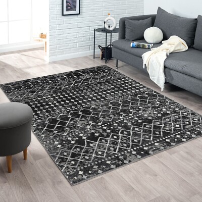 Madison Park Moroccan Global Inspired Print Woven Area Rug for Home Living Room-image