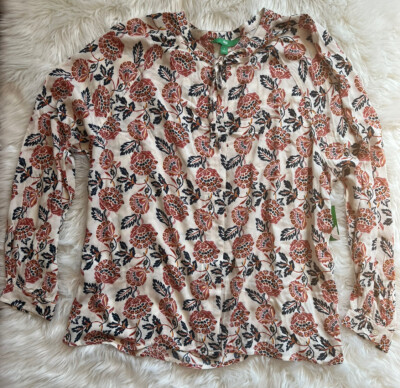 Dip Women’s Blouse Size Large  Long Sleeve Floral Top-image