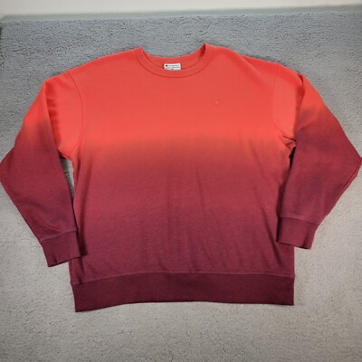 Champion Sweatshirt Women's Size 2XL Dip-Dye Crew Neck Relaxed Fit Fleece-image