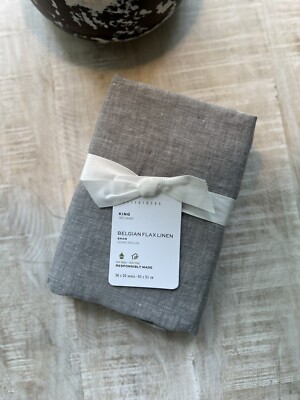 Pottery Barn Belgian Flax Linen KING Sham (1) Flagstone NWT OB-image