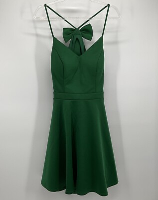 City Studio Size 5 Mini Dress Sweetheart Neck Fit Flare Jade Green Flowy Flouncy-image