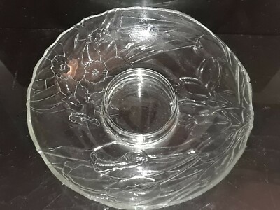  Art Glass Large Platter Dip Tray Serving Nut Candy Dish -image