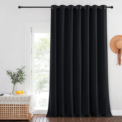 NICETOWN Blackout Patio Curtain Extra Wide and Long W100 X L120, Grommet Top Sol-image