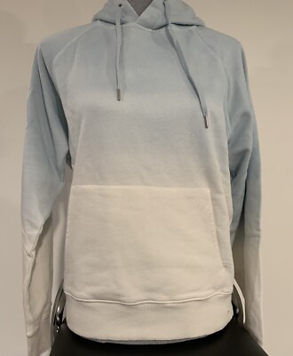 Hudson Los Angeles Women’s Skyway Blue Dip Dye Hooded sweatshirt Sz L Retail$175-image