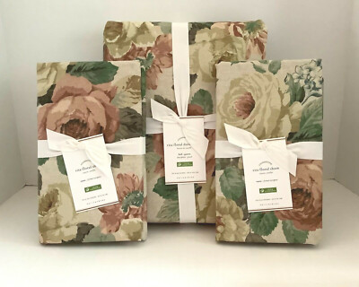 Pottery Barn RITA FLORAL Queen Duvet 2 Euro Shams New with Tags-image