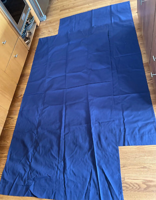 POTTERY BARN KIDS PAIR HEAVY NAVY COTTON CANVAS 84” x 44” PANELS NEW NO TAGS-image