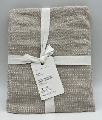 Pottery Barn Belgian Flax Linen Waffle Weave Sham Euro 26