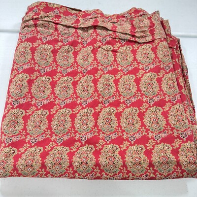 pottery barn duvet queen red paisley floral cotton linen blend modern boho-image