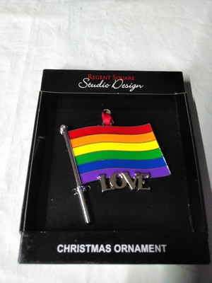 Regent Square Studio Design Pride Flag Love Christmas Ornament NIP-image