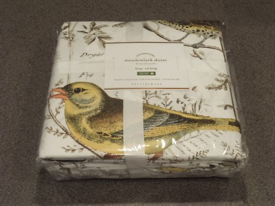 NEW RARE 6PC Pottery Barn Meadowlark King Duvet Set w 5 Shams SPRING SUMMER FALL-image