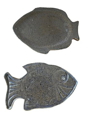 Studio Pottery Fish Shaped Plate Dish Decorative Ceramic Brown Fish Wall Plaque-image