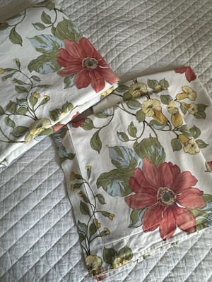 Pottery Barn Sofia Poppy Floral Duvet Cover 2 EURO Shams Organic Cotton KING-image