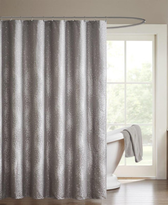 Madison Park Quinn Jacquard Luxury Fabric Shower Curtain Gray 72