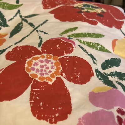 Pottery Barn King Duvet + 2 Euro Sham Set Multi Color Burgundy Red-image