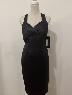 Pompous Studio Black Evening Cockail Pencil Dress Sz 12, Preowned….-image