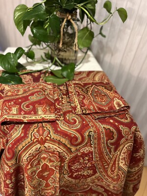 Pottery Barn Red Floral PAISLEY KING  3 Piece Duvet Cover And 2 Shams-image