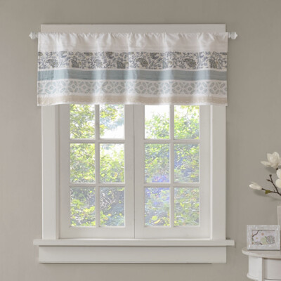 Madison Park Dawn Printed and Pieced Rod Pocket Valance-image