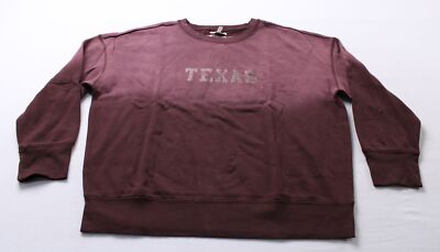 Maurices Women's State Dip Dye Crew Neck Sweatshirt EJ3 Burgundy Large NWT-image