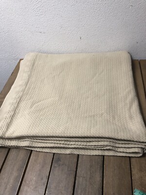 Madison Park 100% Cotton Full Size Blanket Size 84x88” Beige Sand EUC-image