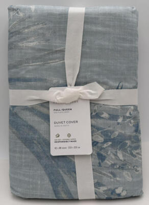 Pottery Barn Layla Palm FULL / QUEEN Duvet Cover ~ Blue-image