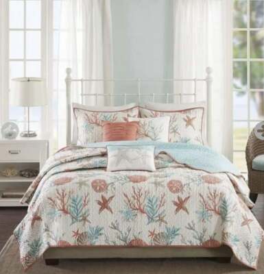 MADISON PARK King Coverlet Quilt 6 Pc Set NEW-image