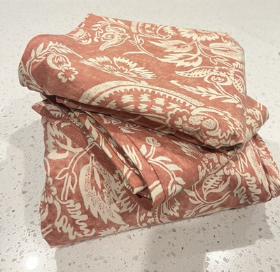 Pottery Barn Alessandra Medallion Terracotta Duvet & Sham Set Linen Blend-image