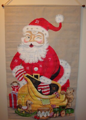 Pottery Barn Kids Painted Santa Claus Advent Calendar Christmas Countdown-image