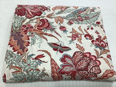 Pottery Barn  Duvet Cover Full Queen Multi Color Floral Organic Cotton-image